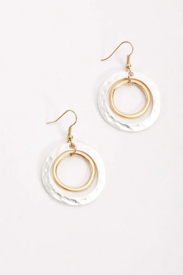 Silver And Gold Circle Earrings