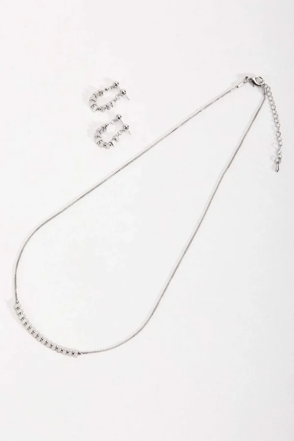 Silver Beaded Earrings