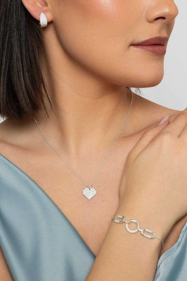 Silver Cut Out Heart Pendant