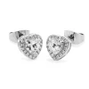 Silver Diamante Heart Earrings