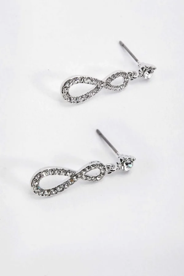 Silver Diamante Infinity Earrings