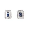 Silver Earrings With Sapphire Centre