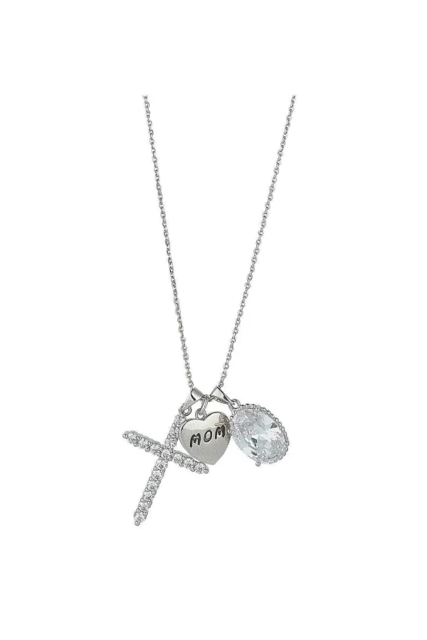 Silver Mom Charm Pendant