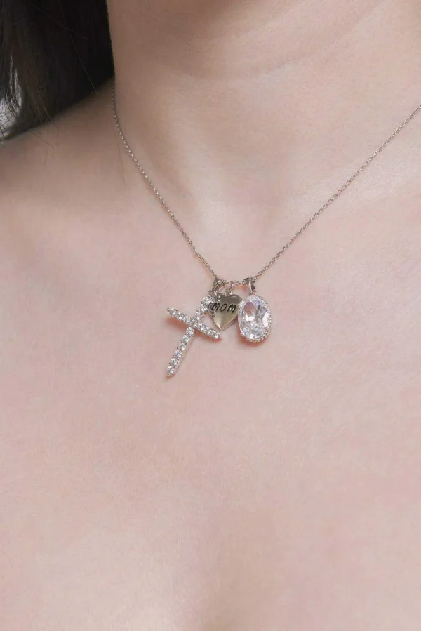 Silver Mom Charm Pendant