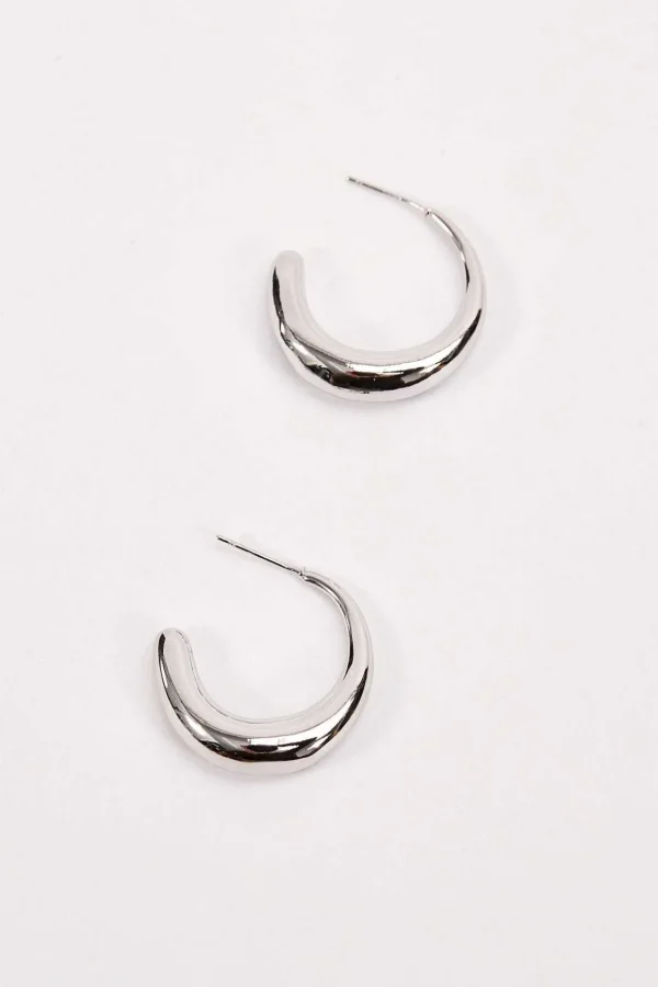 Silver Open Hoop Earrings