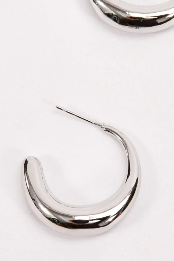 Silver Open Hoop Earrings