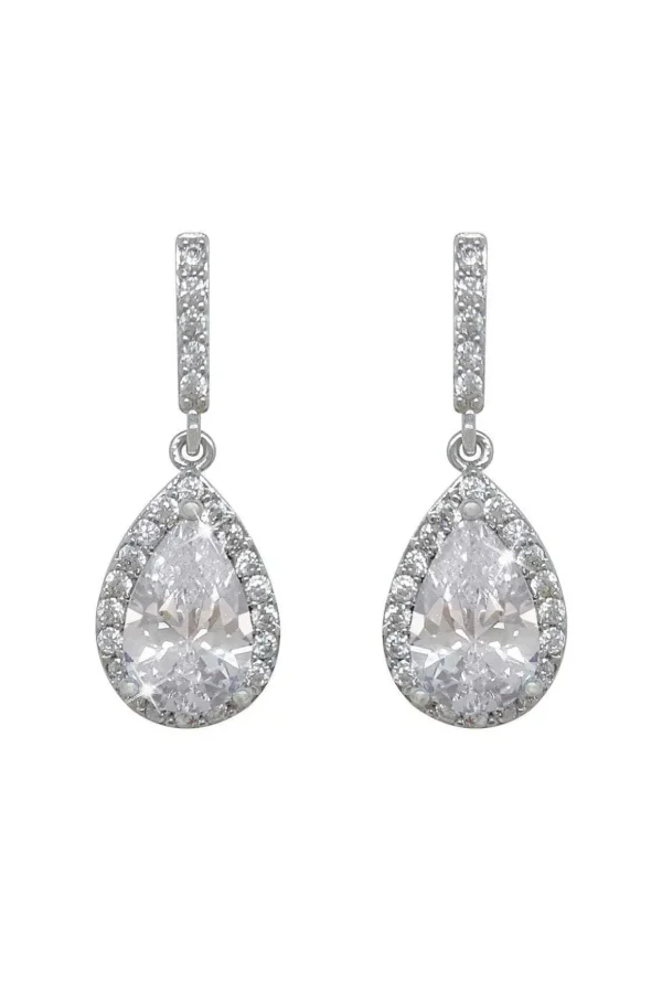 Silver Pear Shape Earrings