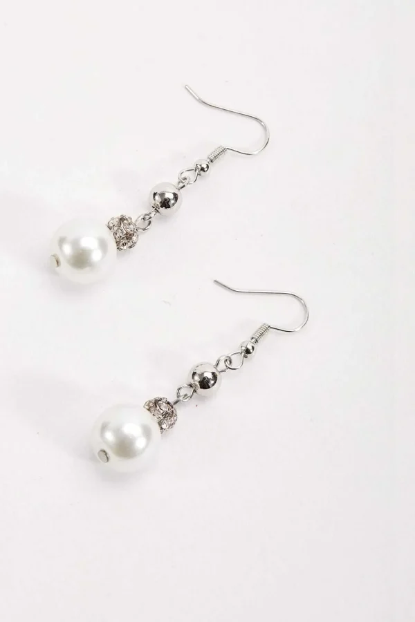 Silver Pearl Drop Earrings