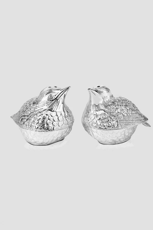 Silver Plated Bird Salt & Pepper Set