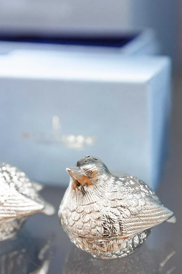Silver Plated Bird Salt & Pepper Set