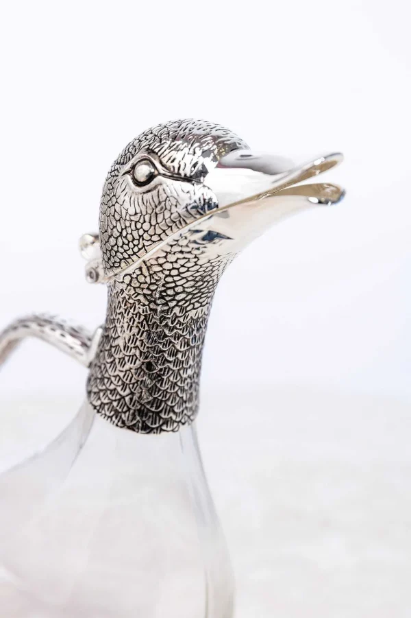 Silver Plated Duck Wine Decanter