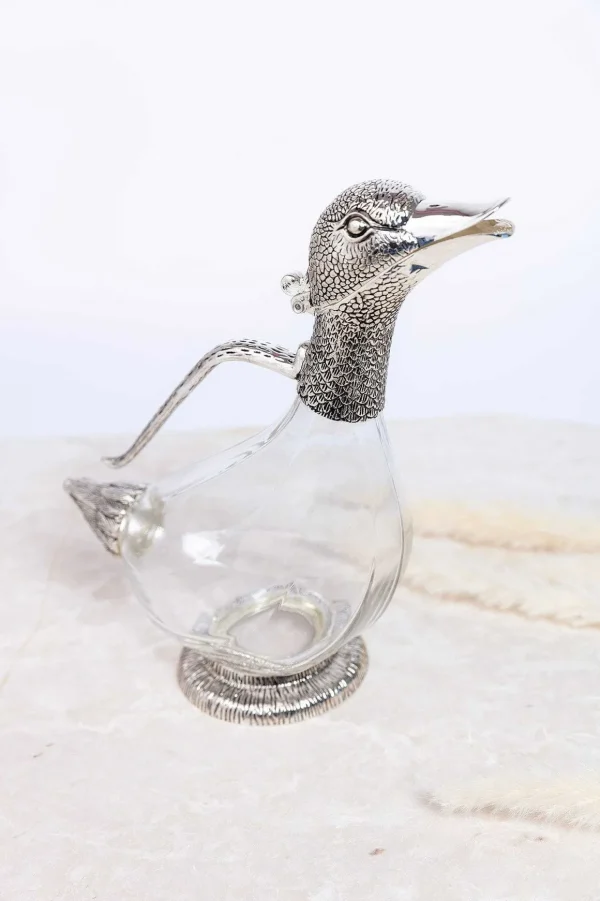 Silver Plated Duck Wine Decanter
