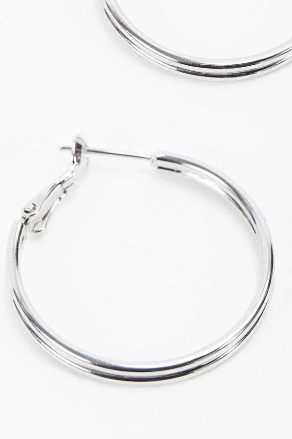 Silver Tone Hoop Earrings