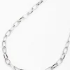Silver Tone T-Bar Necklace