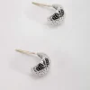 Silver Tone Textured Teardrop Earrings