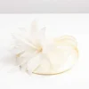 Sinamay Feather Fascinator In Cream