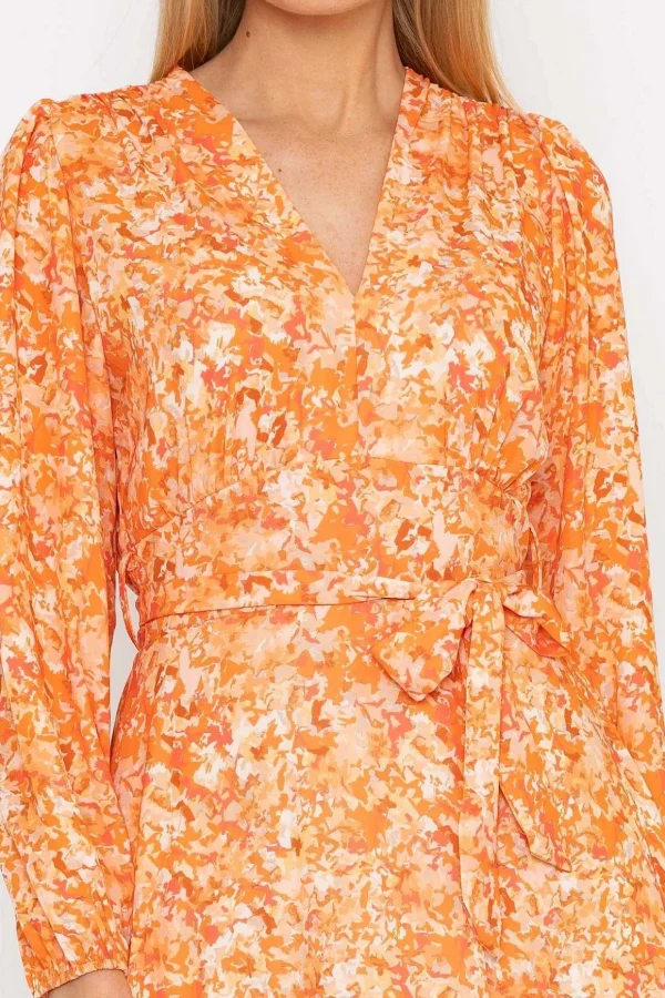 Sinead Midi Dress In Orange