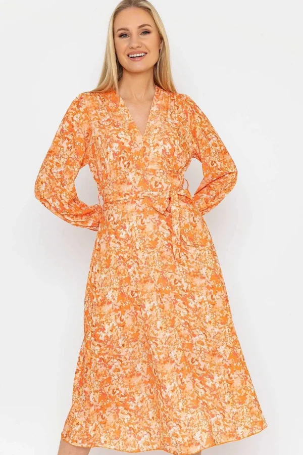 Sinead Midi Dress In Orange