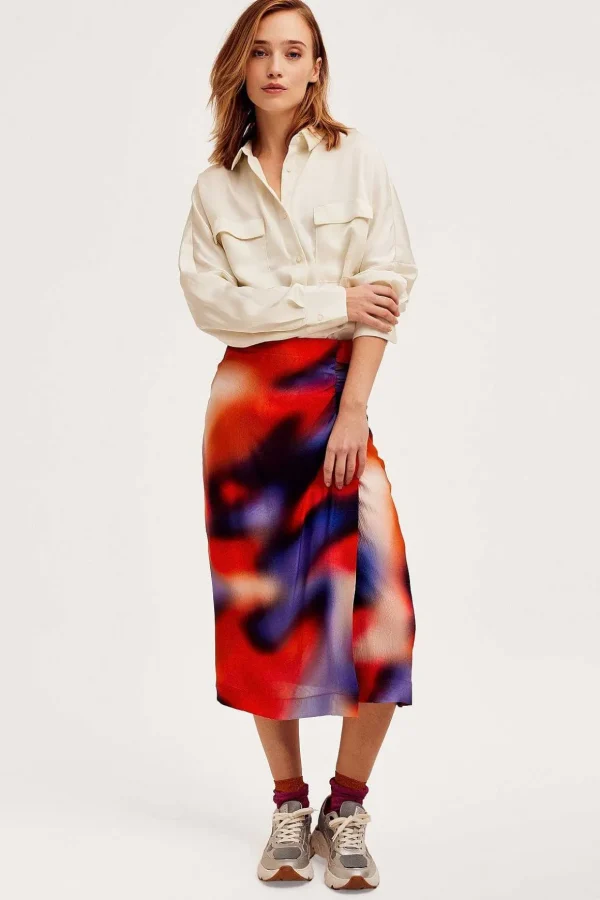 Skittle Midi Skirt In Multi Print