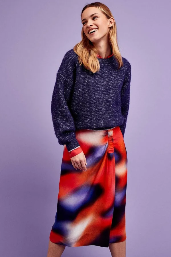 Skittle Midi Skirt In Multi Print