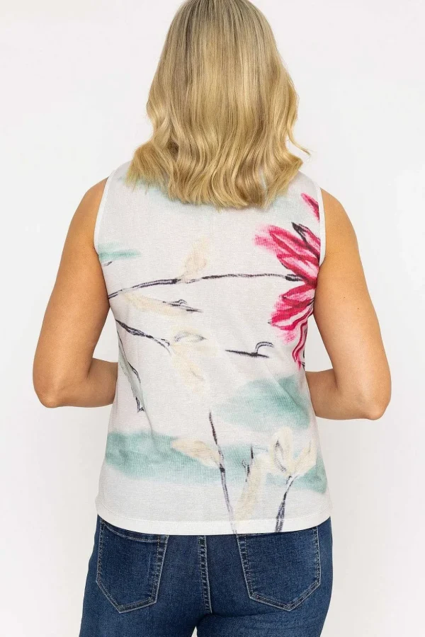 Sleeveless Top In Multi Print