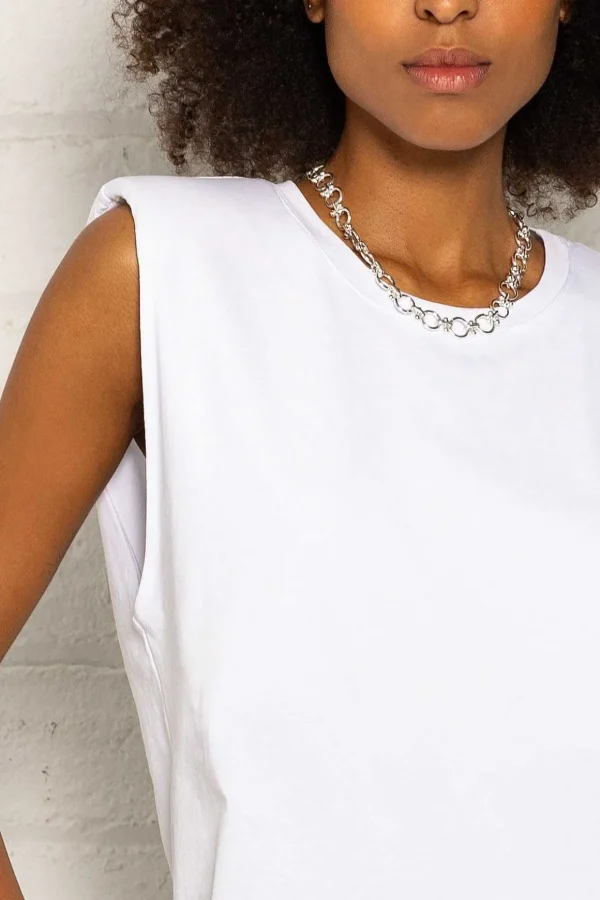 Sleeveless T-Shirt In White