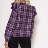 Soft Touch Ruffle Blouse In Purple