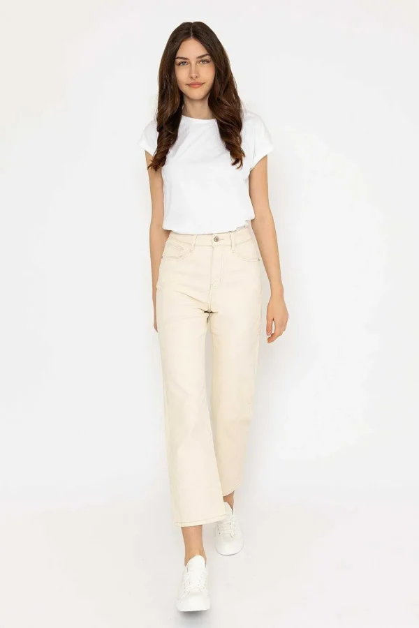 Solange Cream Straight Leg Jeans