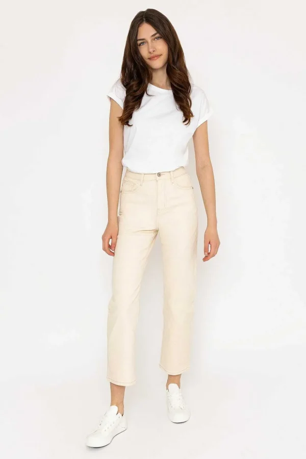 Solange Cream Straight Leg Jeans
