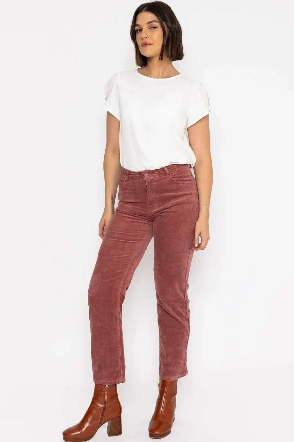 Solange Velvet Pants In Pink