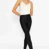 Sophia Skinny Coated Pants In Black 30\\