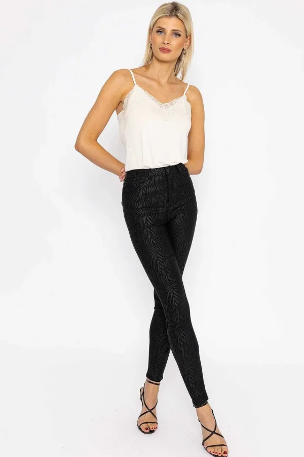 Sophia Skinny Coated Pants In Black 30\\