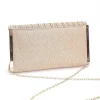 Sparkle Pleated Front Clutch In Gold