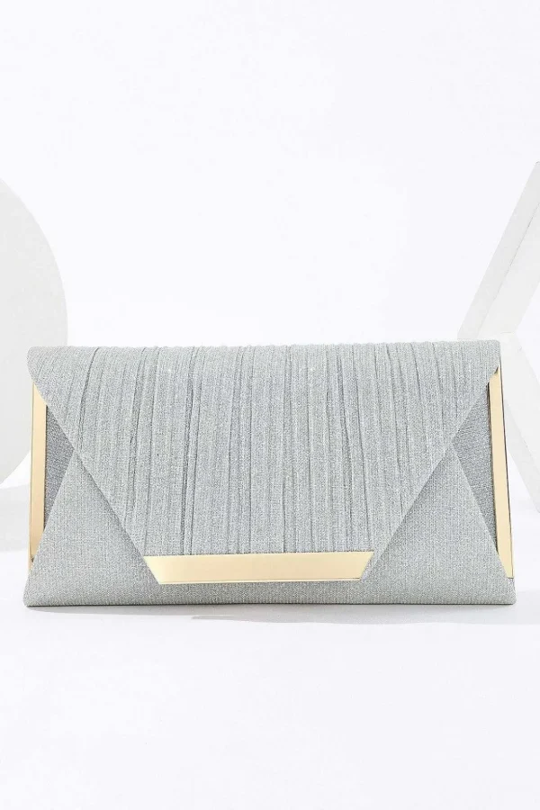 Sparkly Envelope Clutch In Silver