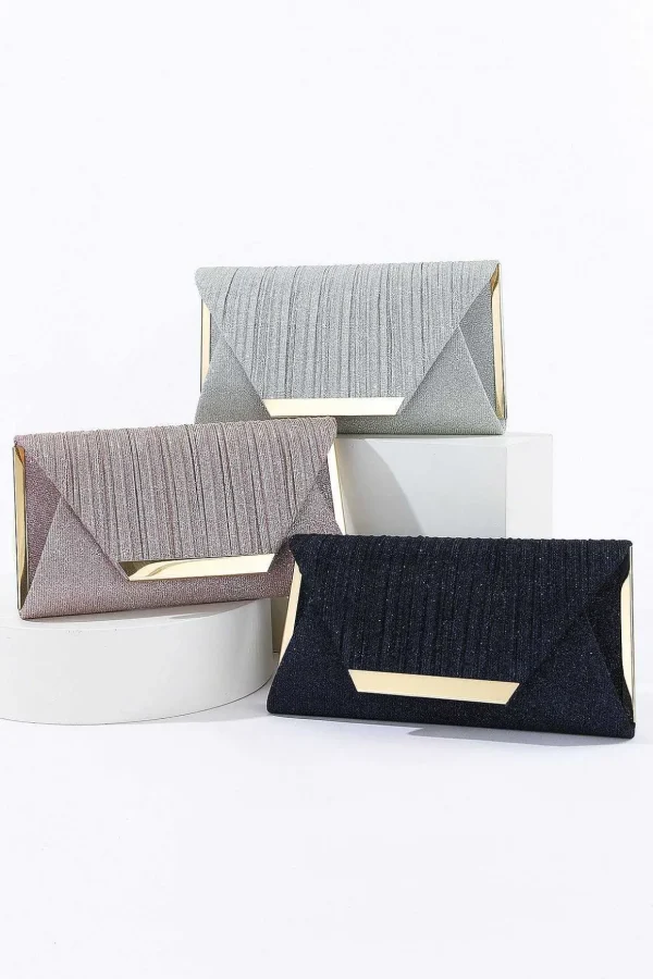 Sparkly Envelope Clutch In Silver