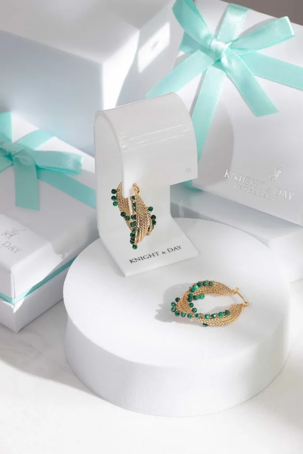 Spiral Green Earrings