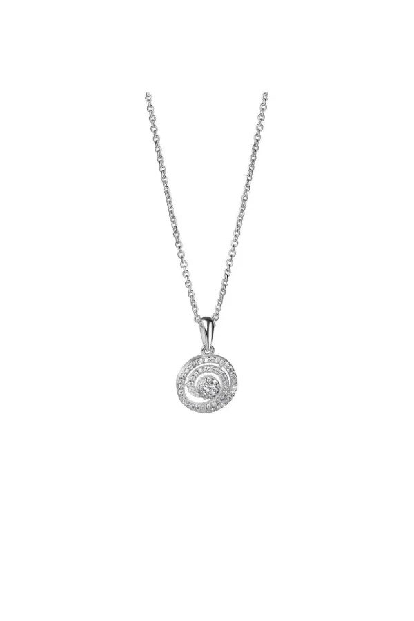 Spiral Pendant With Clear Stones