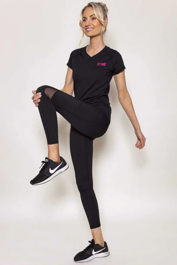 Sports Leggings With Deep Side Pockets In Black