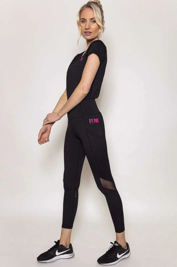 Sports Leggings With Deep Side Pockets In Black