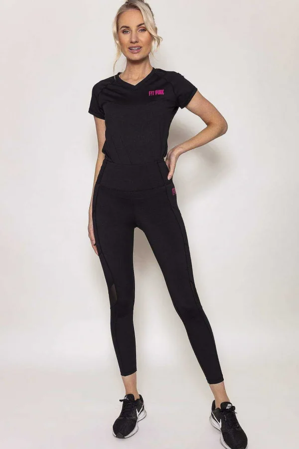 Sports Leggings With Deep Side Pockets In Black