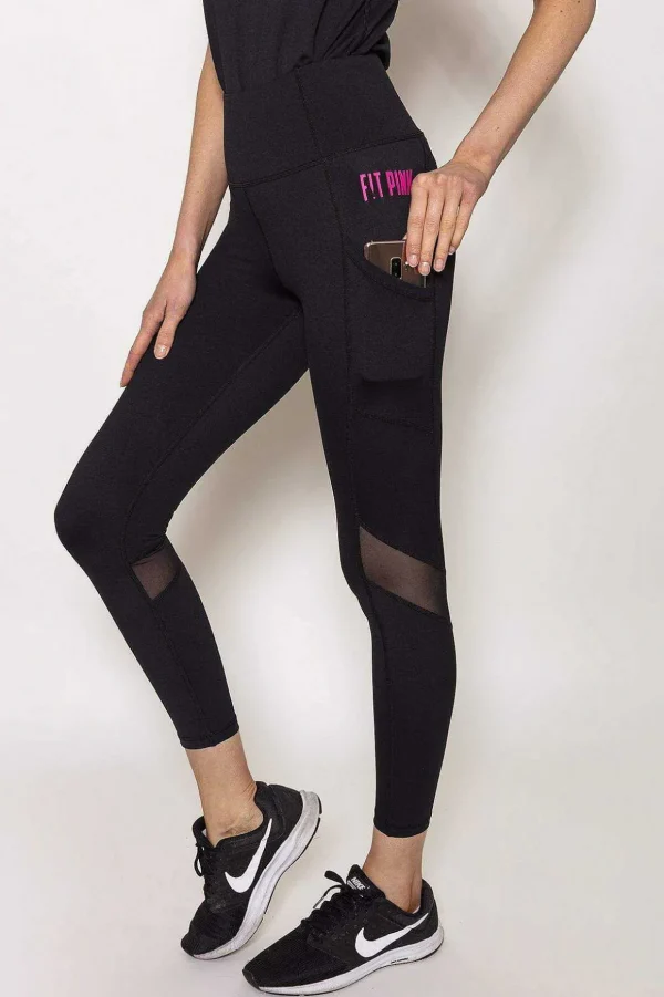 Sports Leggings With Deep Side Pockets In Black