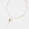 Star And Pearl Necklace In Gold