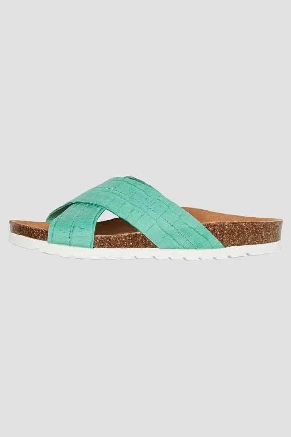 Stina Leather Sandals In Green