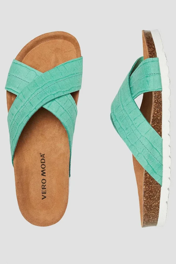 Stina Leather Sandals In Green