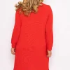Straight Fit Sweatshirt Dress In Red