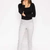 Straight Leg Bengaline Pant In Grey