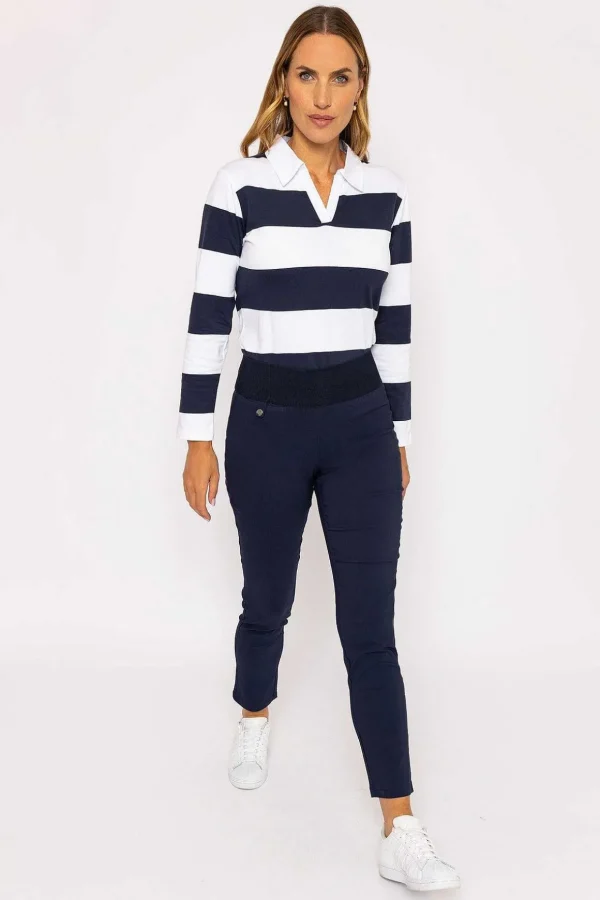 Straight Leg Bengaline Pant In Navy