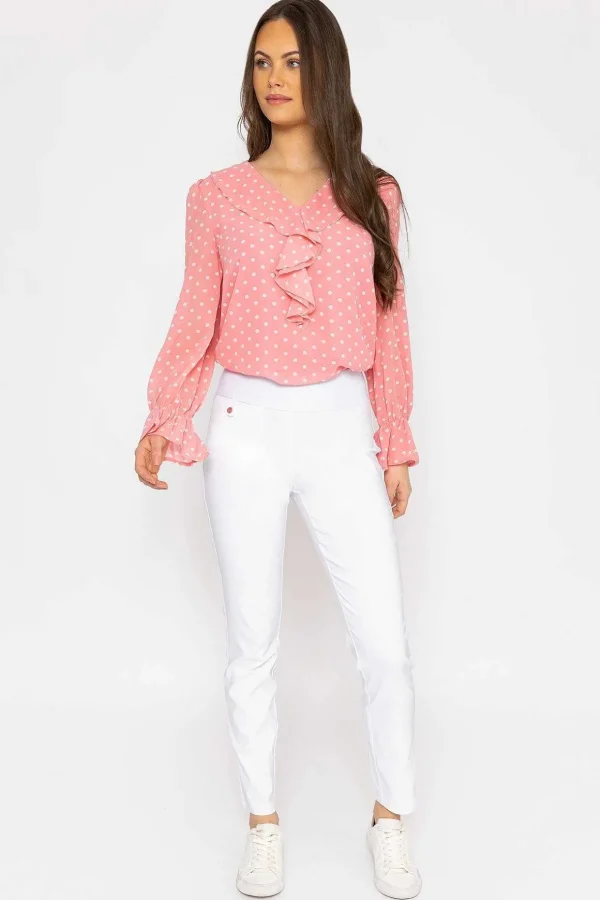 Straight Leg Bengaline Pant In White