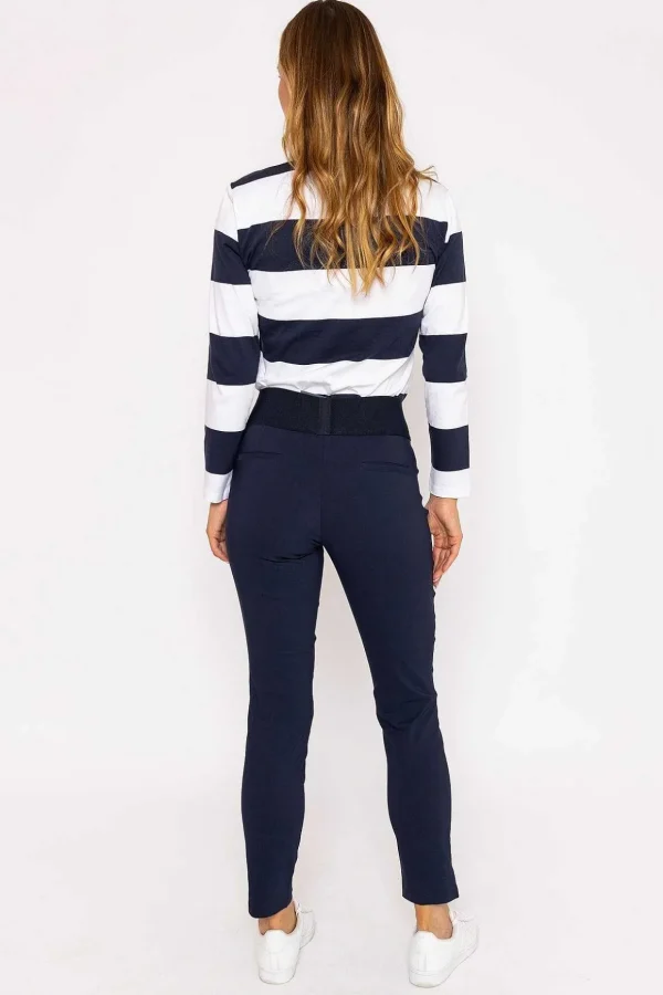 Straight Leg Bengaline Pant In Navy