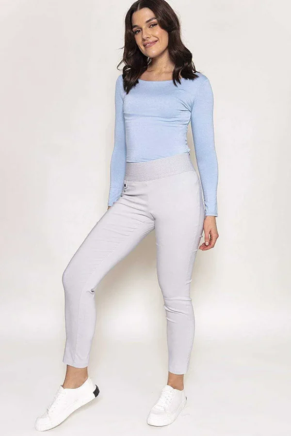 Straight Leg Bengaline Pant In Grey